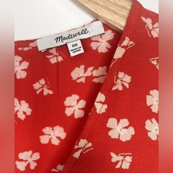 Madewell Button-Front Tie-Sleeve Retro Dress , sz 00 - Picture 5 of 10